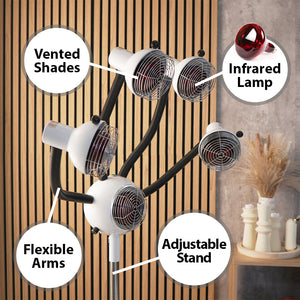 5 Head Near Infrared Lamp With Flexible Arms