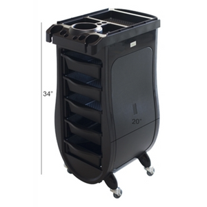 Nova Salon Cart Plastic 5 Drawer Workstation On Wheels