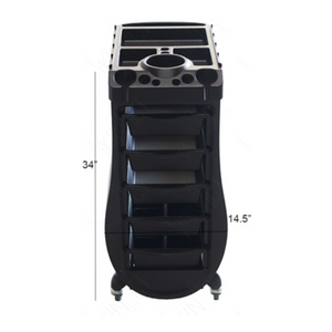 Nova Salon Cart Plastic 5 Drawer Workstation On Wheels