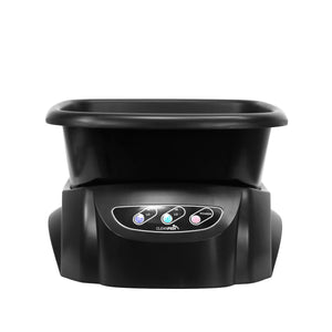 Front view of CleanPedi H6 sanitary foot bath showing heat and vibration control panel for customized pedicure treatments