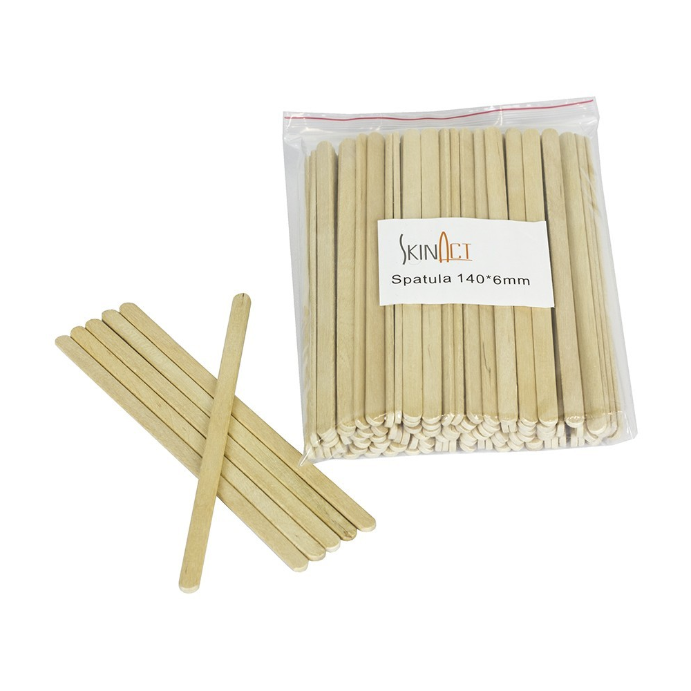 Wood Spatulas 140mm x 6mm, 100 Pack