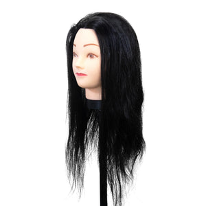 Cosmetology Mannequin Head 20" - 24" Synthetic Hair (Golden Brown, Black)